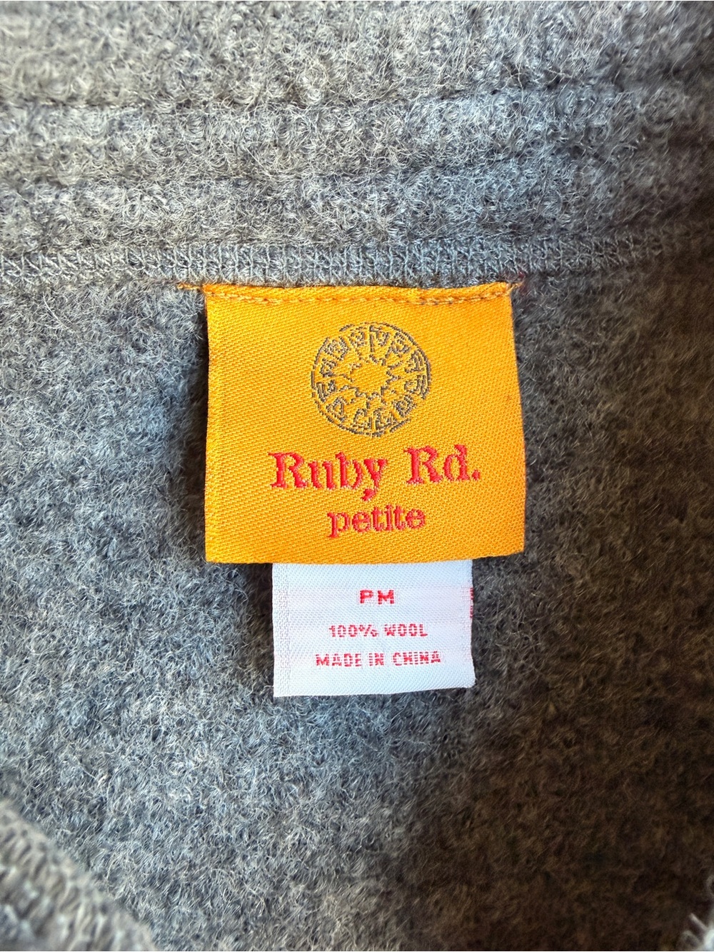 Fall Cottagecore Gray Embroidered Wool Button Jacket - Picture 4 of 4